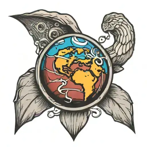 planet earth globe tattoo design idea