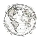 planet earth tattoo design idea