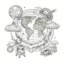 planet earth tattoo design idea