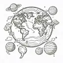 planet earth tattoo design idea