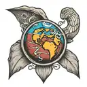 planet earth globe tattoo design idea