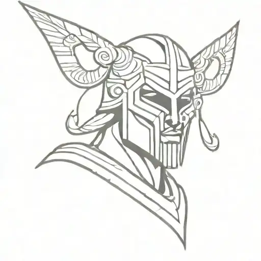 An ancient roman soldier with a devil mask holding a bible tattoo design idea