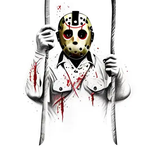 jason voorhees swinging machete  tattoo design idea