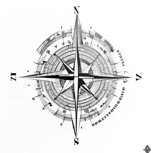 Compass and map with coordinates of memorable exploration spots tattoo design idea