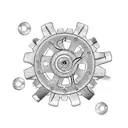 Motorcycle engine with gears and cogs intertwined tattoo design idea