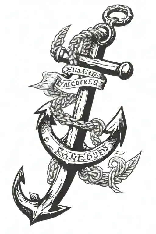 anchor with the name Raheem through the bar and the date 10/03/92 under the bottom of the tattoo tattoo design idea