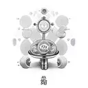 A balance scale with weights representing the different aspects of life, surrounded by intricate Japanese motifs tattoo design idea