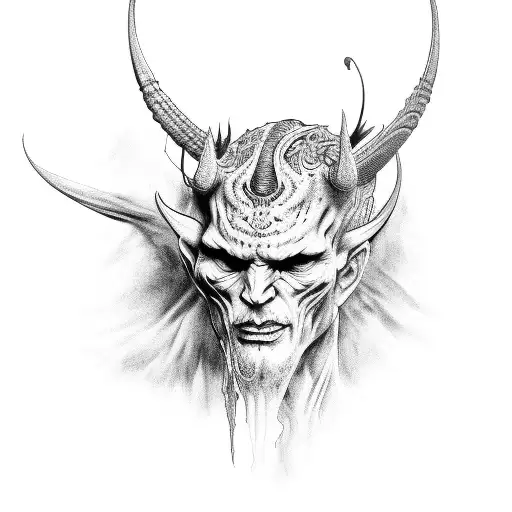 lucifer full arm tattoo design idea