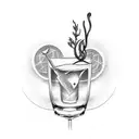 cocktail glass tattoo design idea