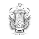cocktail glass tattoo design idea