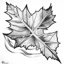 Leaf tattoo design idea