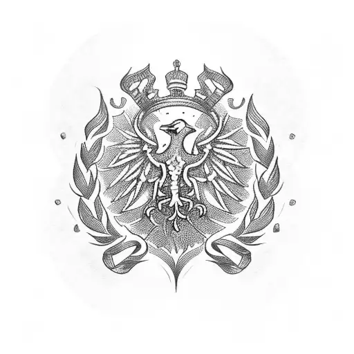 polish crest with poppys tattoo design idea