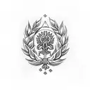 polish crest with poppys tattoo design idea