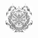 polish crest with poppys tattoo design idea