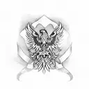 polish crest with poppys tattoo design idea