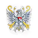 polish crest with poppys tattoo design idea