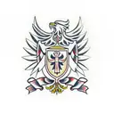 polish crest with flowers tattoo design idea