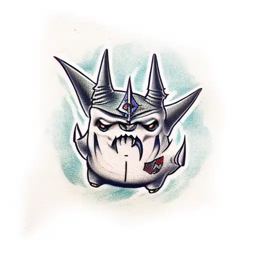 Gengar vestido de harry potter tattoo design idea
