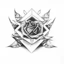 illuminati  with rose tattoo design idea