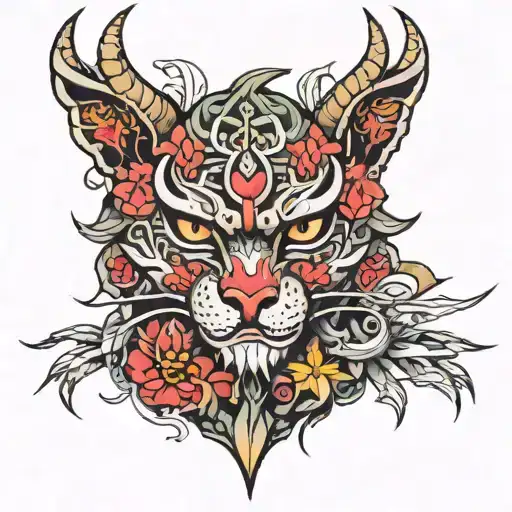 Sukuna face tattoo design idea