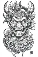 sukuna face tattoo design idea