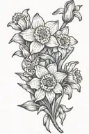 daffodil flowers tattoo design idea