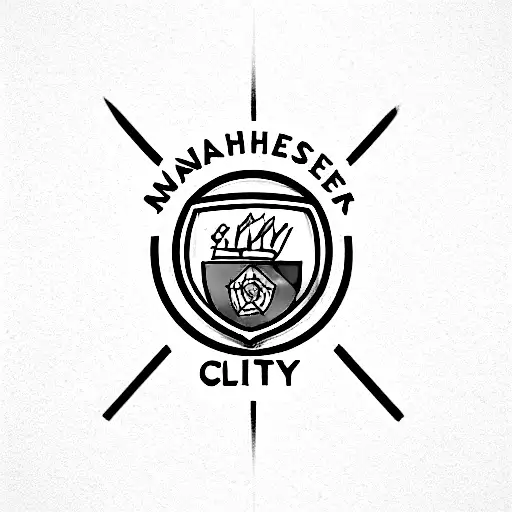 Minimalist "Manchester City Logo" Tattoo Idea - BlackInk AI