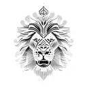 gladiator fighting lion tattoo design idea