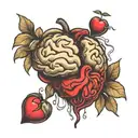brain vs heart image tattoo design idea