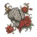 brain vs heart image tattoo design idea