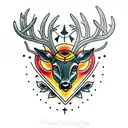 dark three eyed deer tattoo design idea