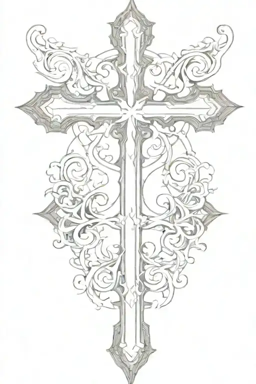 original gothic cross tattoo design idea