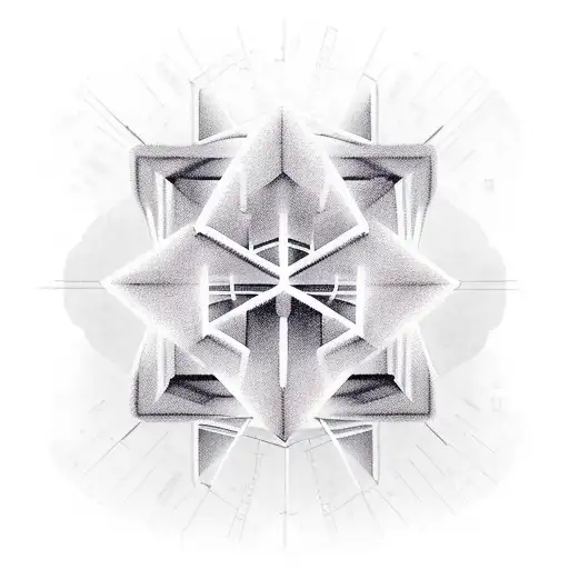 a cube cage with vertical bars on 5 sides. the 6th and front facing side has the word "belief" in cloud font tattoo design idea