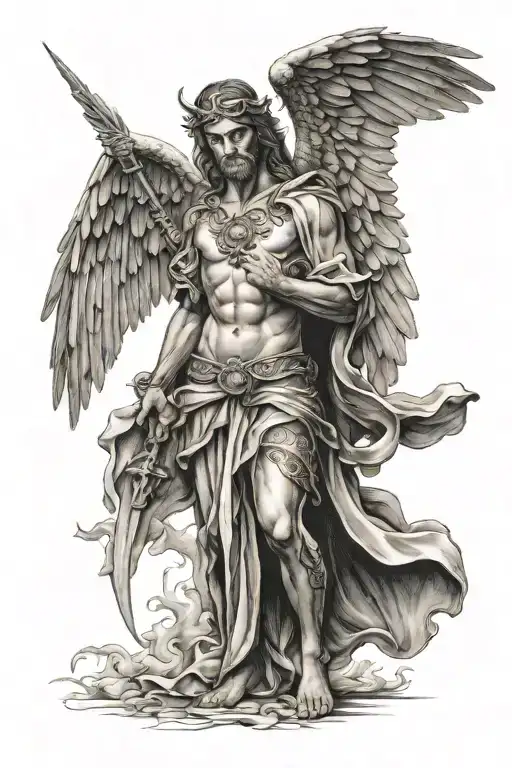 arc angel michael tattoo design idea