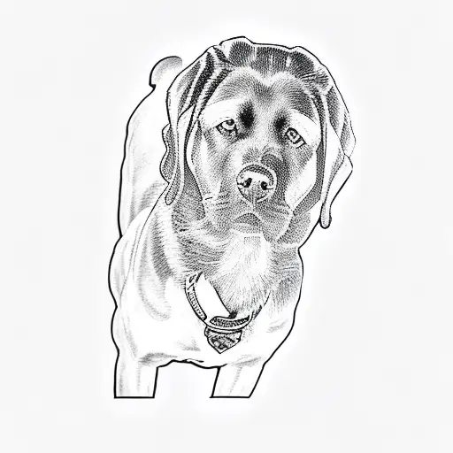 a black labrador retriever tattoo design idea