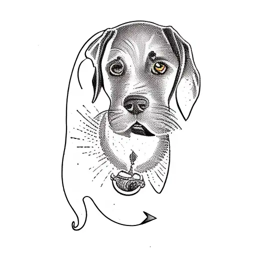 a black labrador retriever tattoo design idea