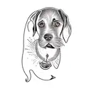 a black labrador retriever tattoo design idea