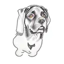 a black labrador retriever tattoo design idea
