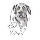 a black labrador retriever tattoo design idea
