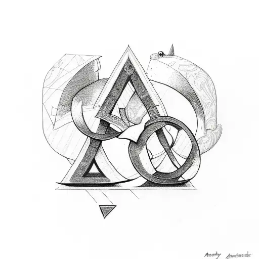 ampersand with triangle tattoo design idea