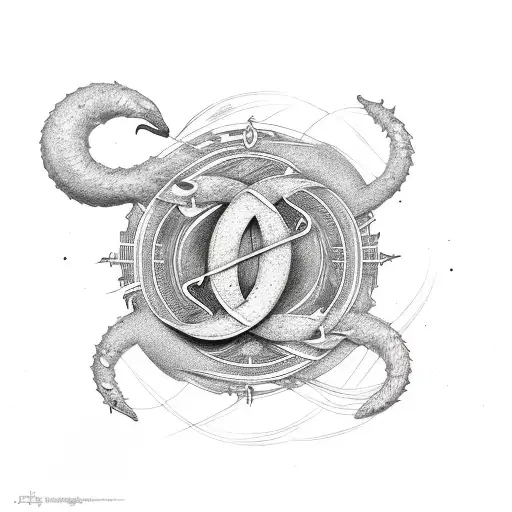 fire sign ampersand tattoo design idea