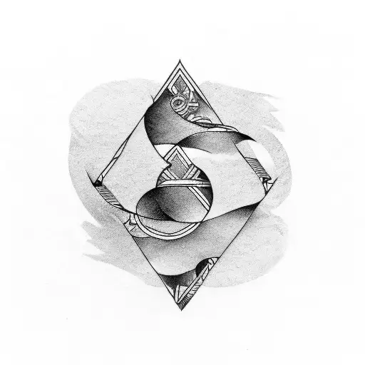 ampersand with triangle tattoo design idea