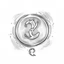 fire sign ampersand tattoo design idea