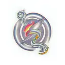 fire sign ampersand tattoo design idea