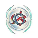 fire sign ampersand tattoo design idea