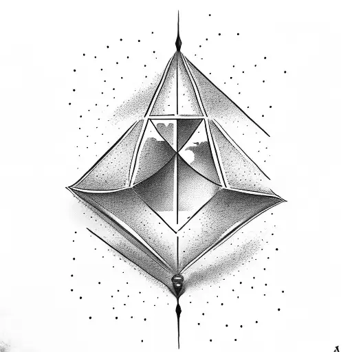 hourglass with a man falling inside tattoo design idea