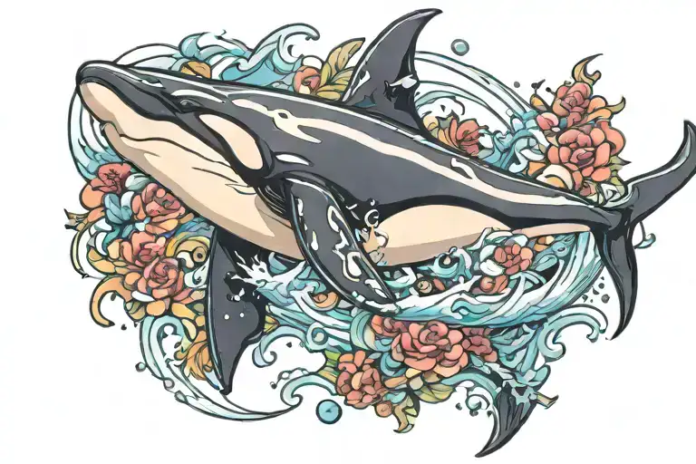 orca whale tattoo design idea