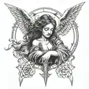 ophanim angel tattoo design idea