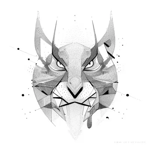 abstract line tattoo design idea