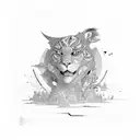 abstract line tattoo design idea